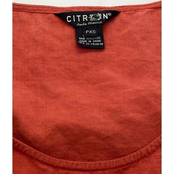 Citron Santa Monica Sleeveless Tank Silk Linen Blend Terra Cotta Clay Size PXS - Picture 6 of 9